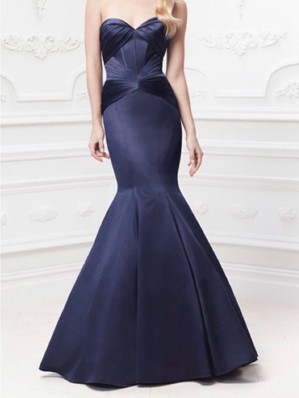 Zac Posen Strapless Navy Mermaid Gown